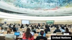  聯合國人權理事會第37次會議有關敘利亞兒童權利被侵犯問題的討論會。（2018年3月13日） 