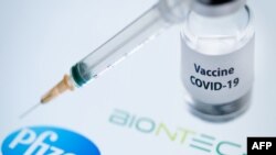 美國輝瑞同合作夥伴德國生物新科技公司研製的Covid-19疫苗。